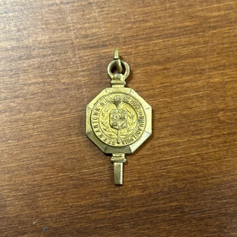 Barr's Germantown High School Philadelphia Honor Key Vintage Crest Pendant